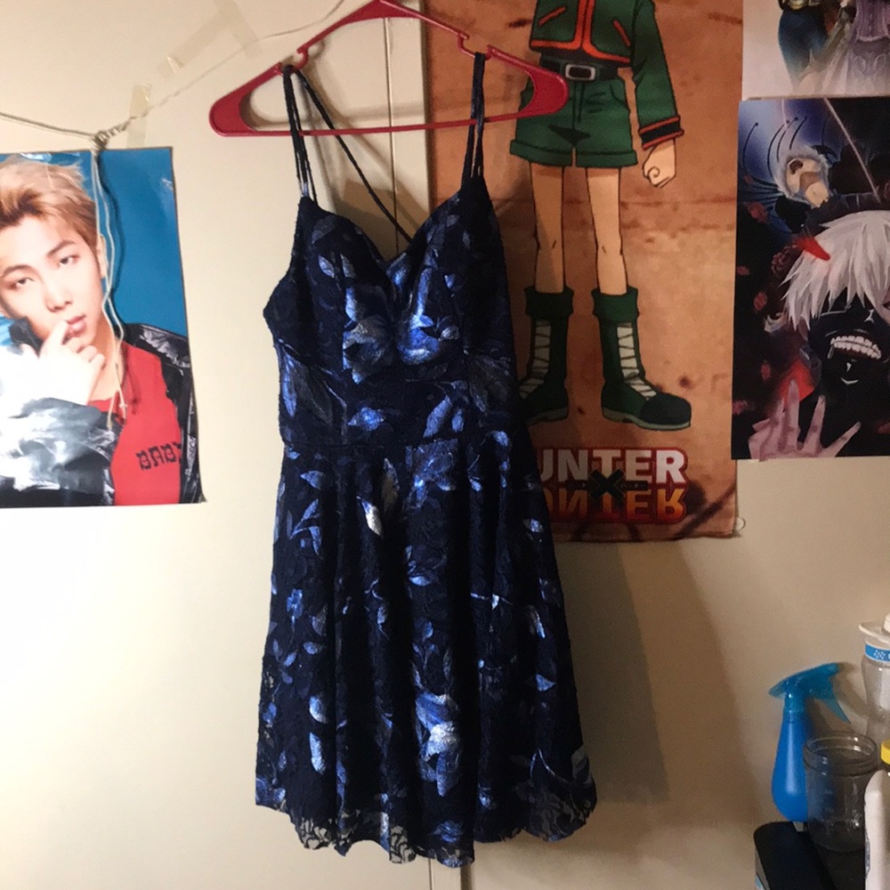 Blondie nites blue & black dress